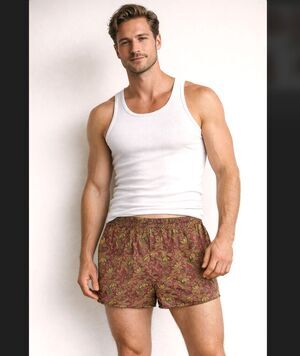 Vintage Silk Boxer Shorts Mens XL Addiction Burgundy Paisley Luxury 90s Lounge